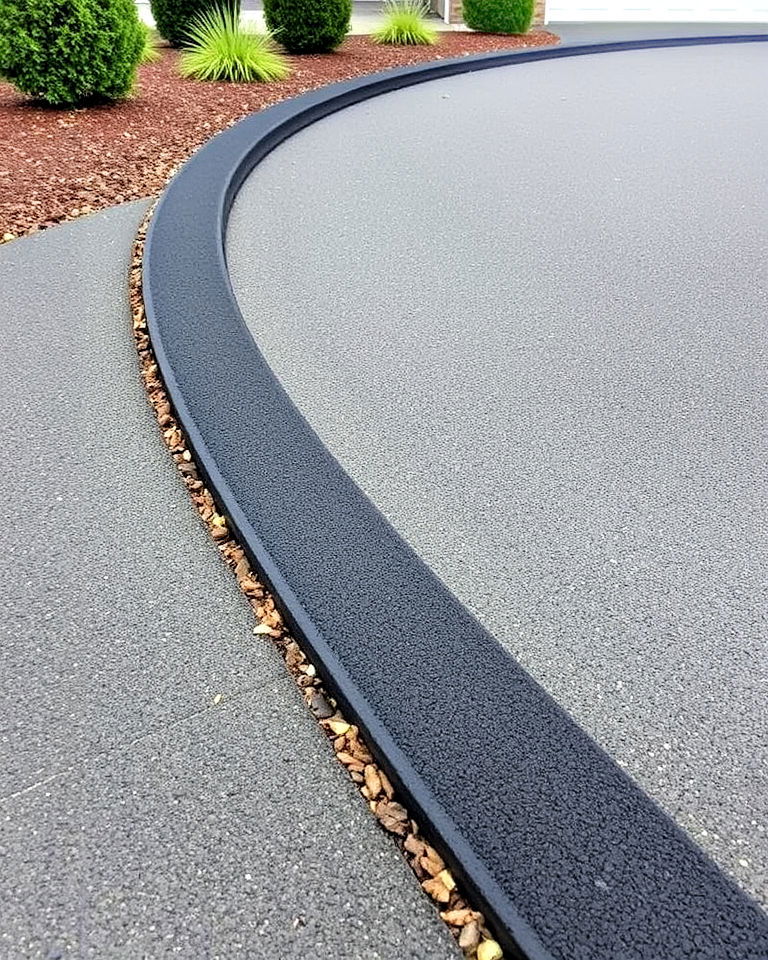 durable asphalt edging - 30 Driveway Edging Ideas