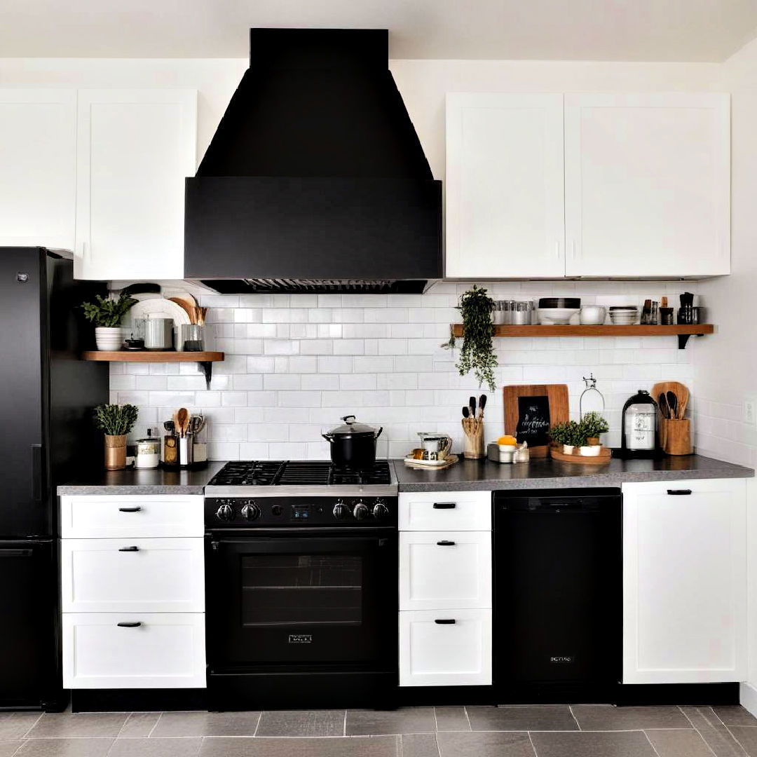 durable black appliances - 40 Black Kitchen Ideas