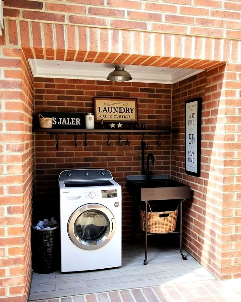 durable brick enclosure - 30 Outdoor Laundry Room Ideas