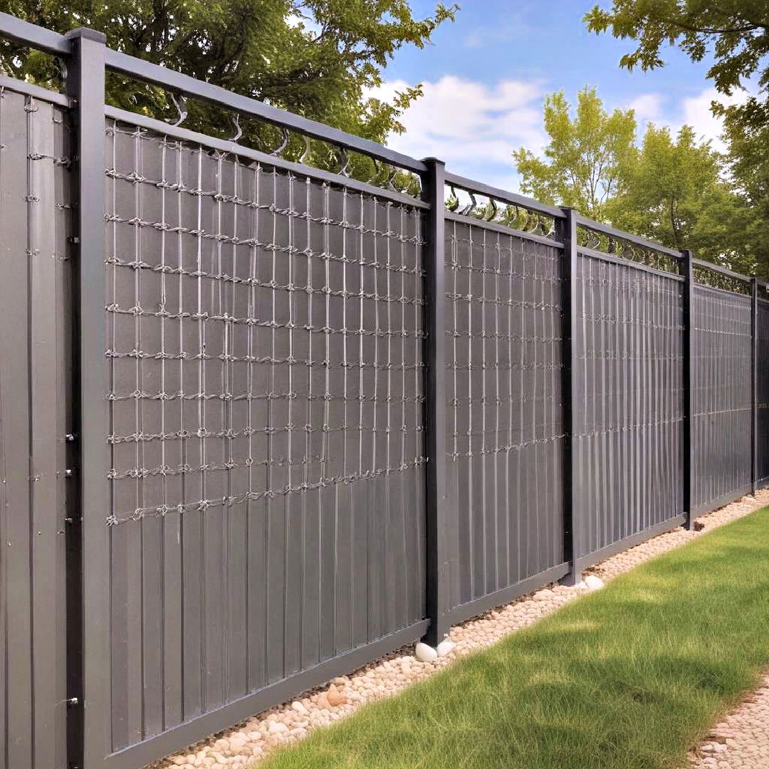 durable chain link fence with privacy slats - 25 Decorative Fence Ideas