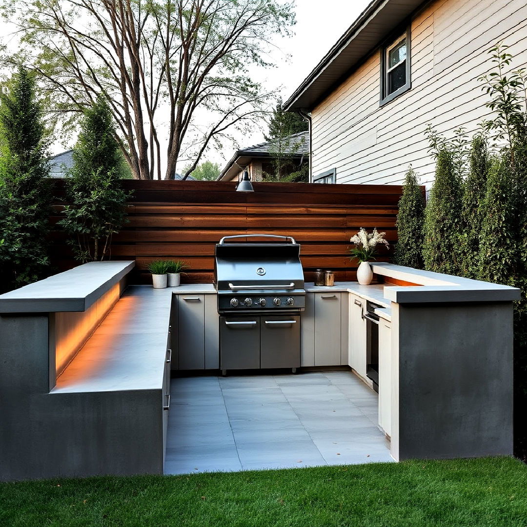 durable concrete accents for bbq area - 40 Bbq Area Ideas
