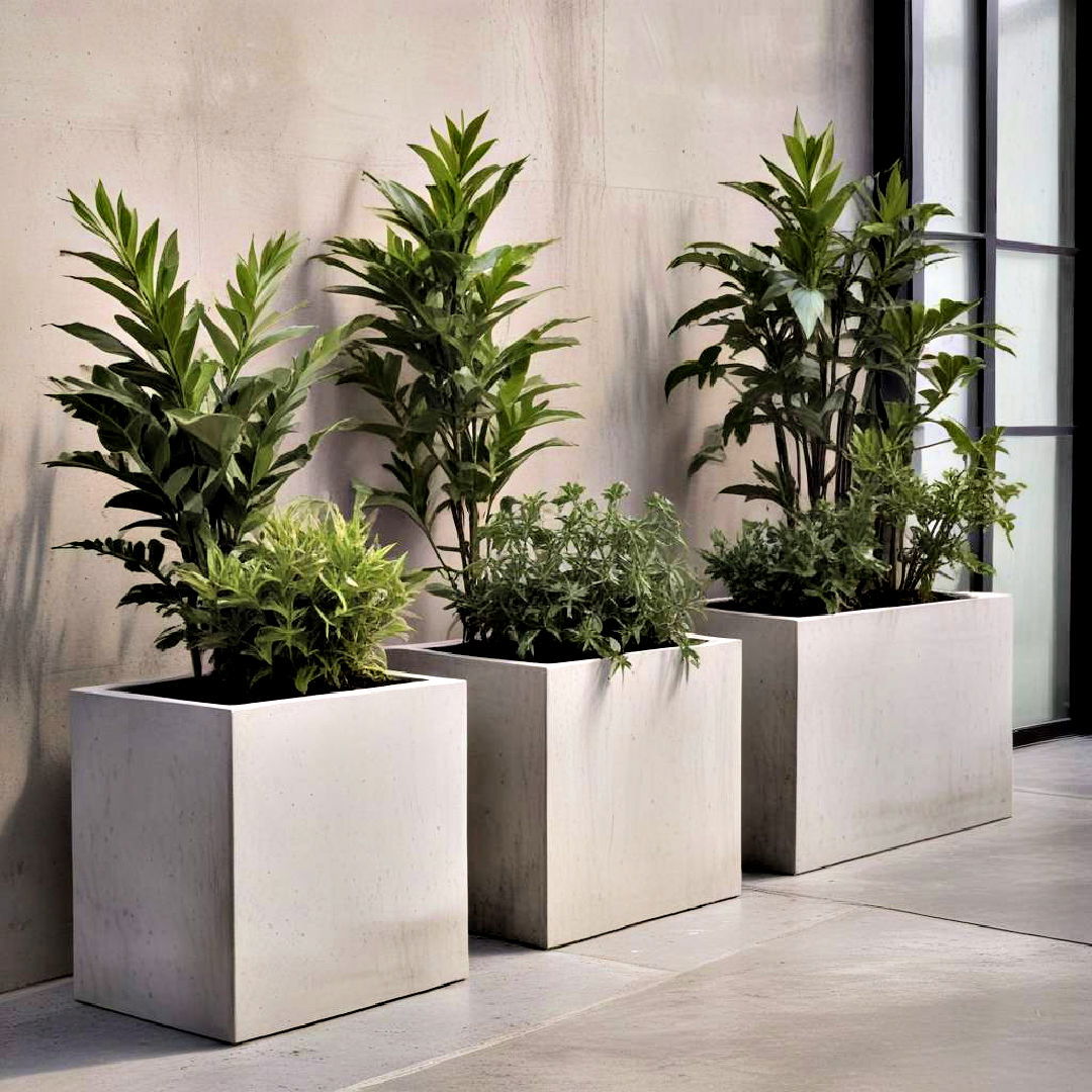 durable concrete containers - 40 Container Garden Ideas