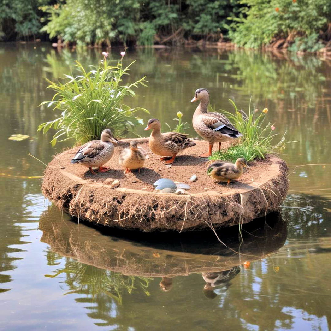 durable floating island - 15 Duck Pond Ideas