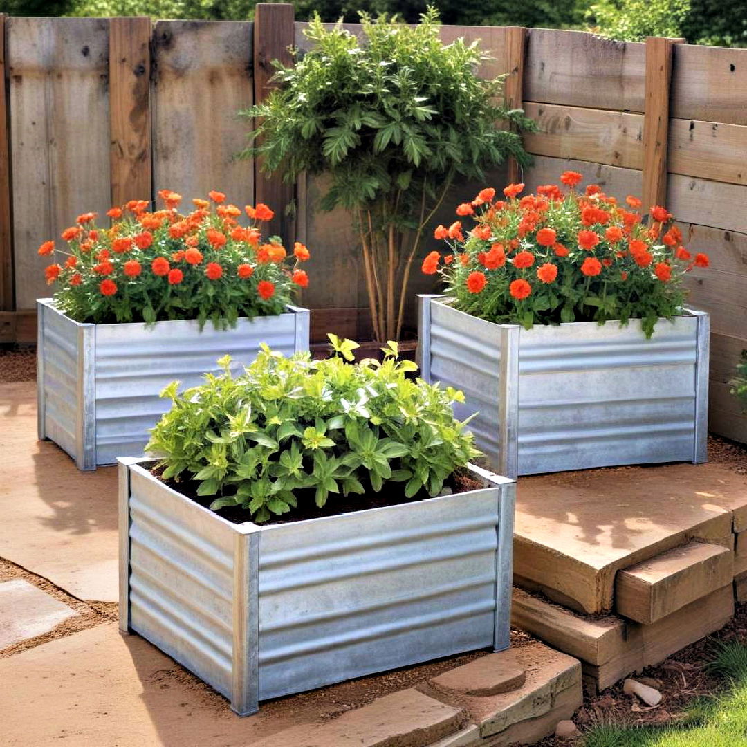 durable galvanized planters - 25 Inexpensive Raised Garden Bed Ideas