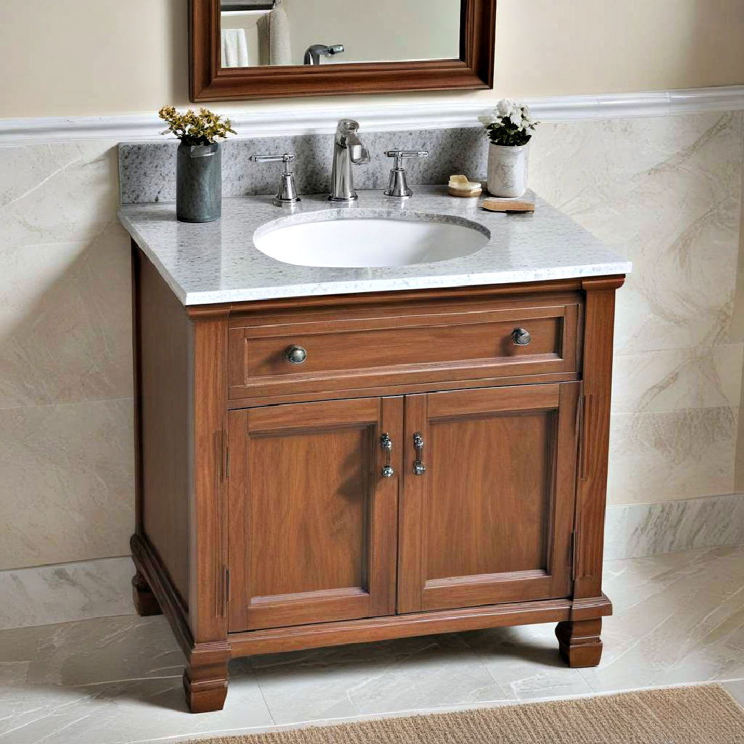 durable granite top - 40 Bathroom Vanity Ideas