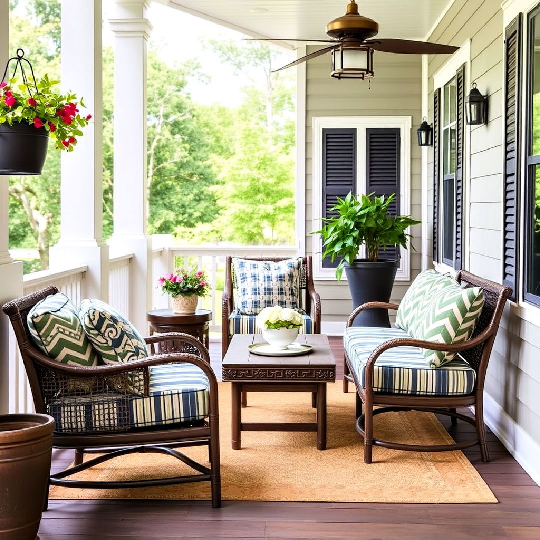 durable indoor outdoor fabrics - 35 Three Season Porch Ideas