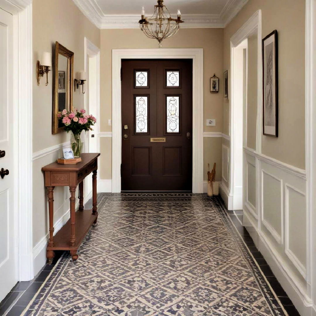 durable intricate tile flooring - 20 Victorian Hallway Ideas