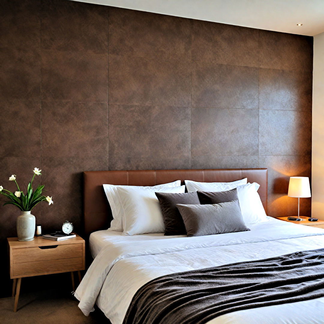 durable leather panels - 30 Wall Covering Ideas