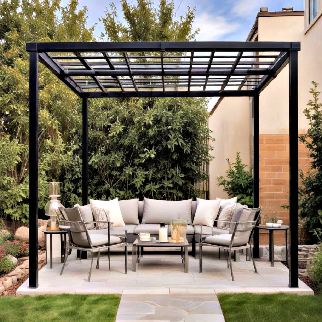 durable metal frame modern pergola - 20 Modern Pergola Ideas