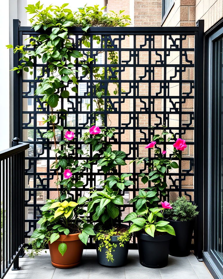 durable metal trellis - 20 Balcony Trellis Ideas
