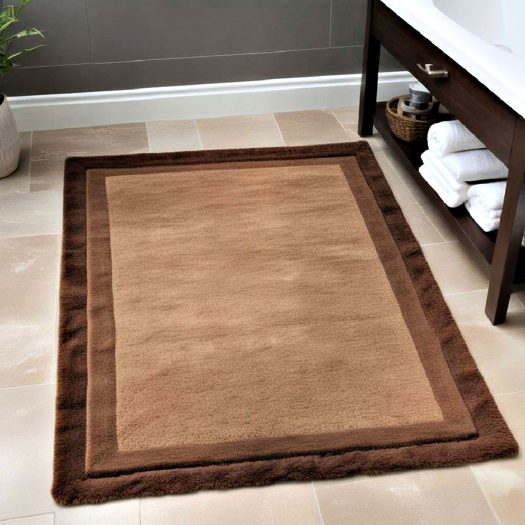 durable mocha rug - 25 Brown Bathroom Ideas