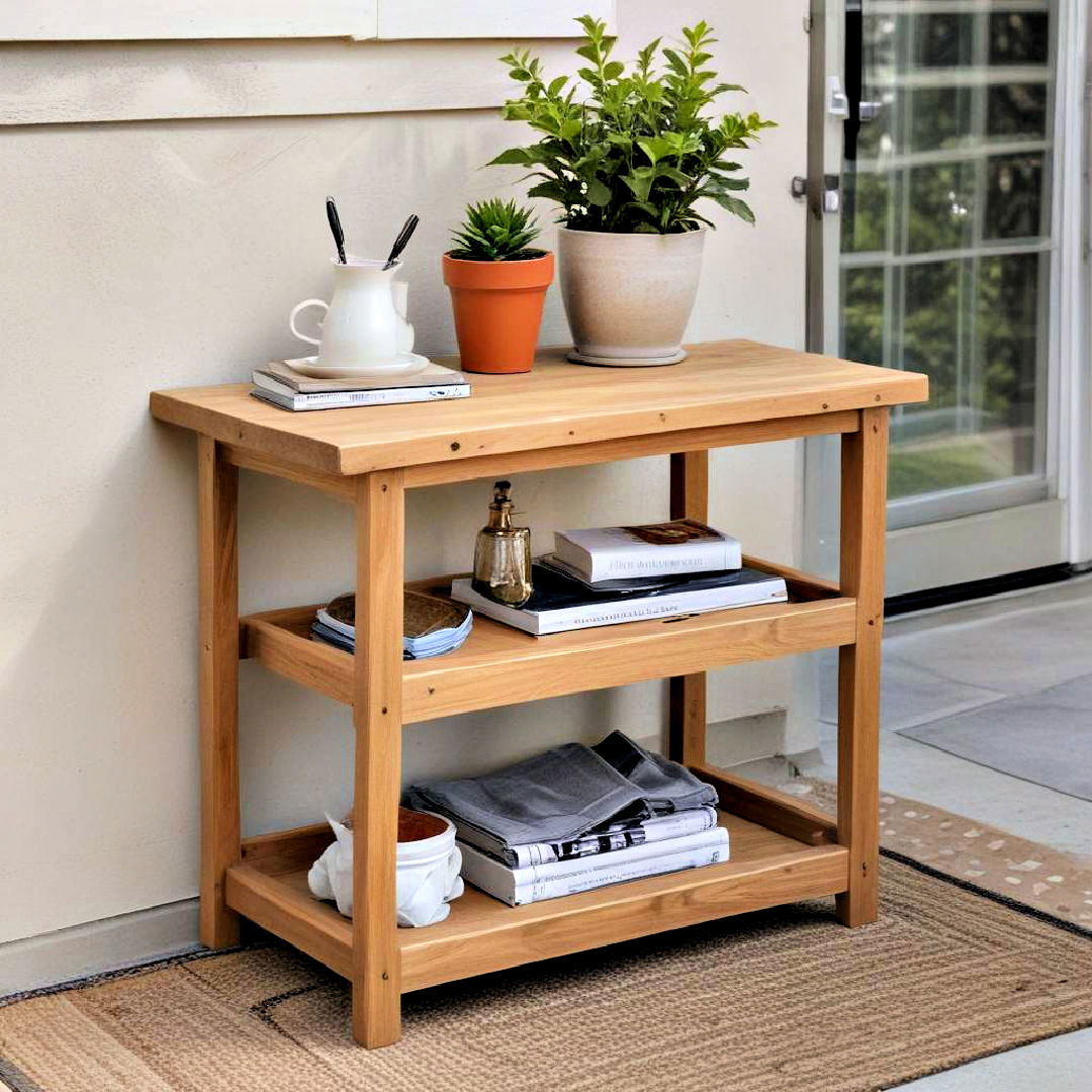 durable multi use table - 40 Small Front Porch Ideas