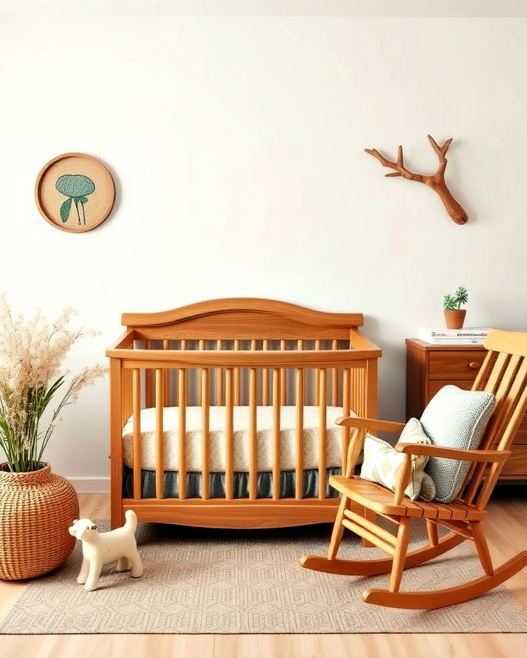 durable natural wood furniture - 20 Nature Themed Nursery Ideas