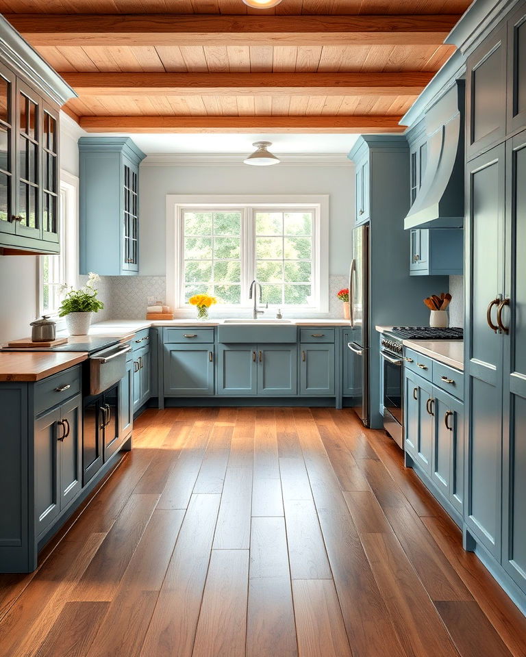 durable oak wood kitchen floor - 15 Kitchens With Wood Floors