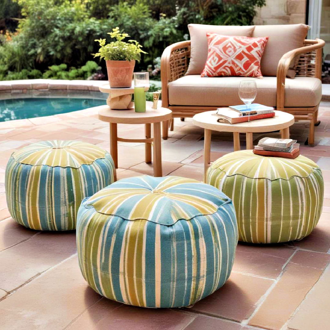 durable outdoor poufs for patio - 25 Patio Furniture Ideas