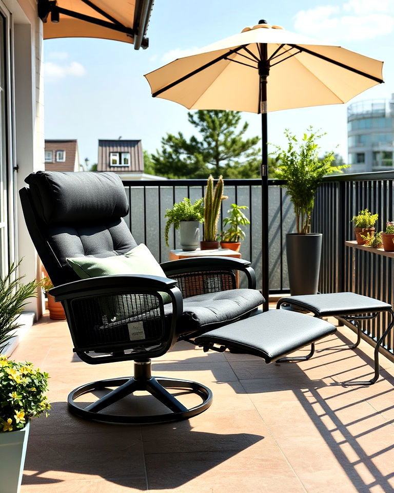 durable recliner chairs for balcony - 25 Balcony Seating Ideas