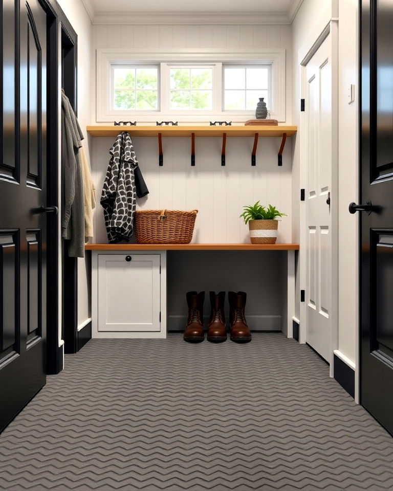 durable rubber flooring - 15 Mudroom Floor Ideas