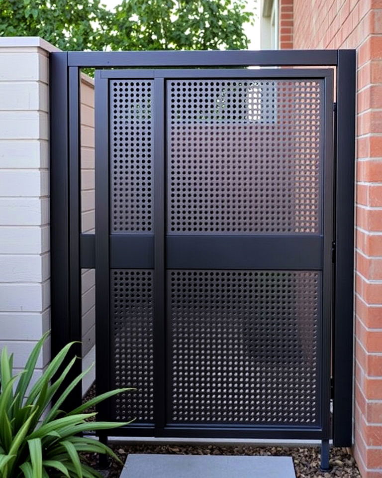 durable sliding metal garden gate - 25 Metal Garden Gate Ideas