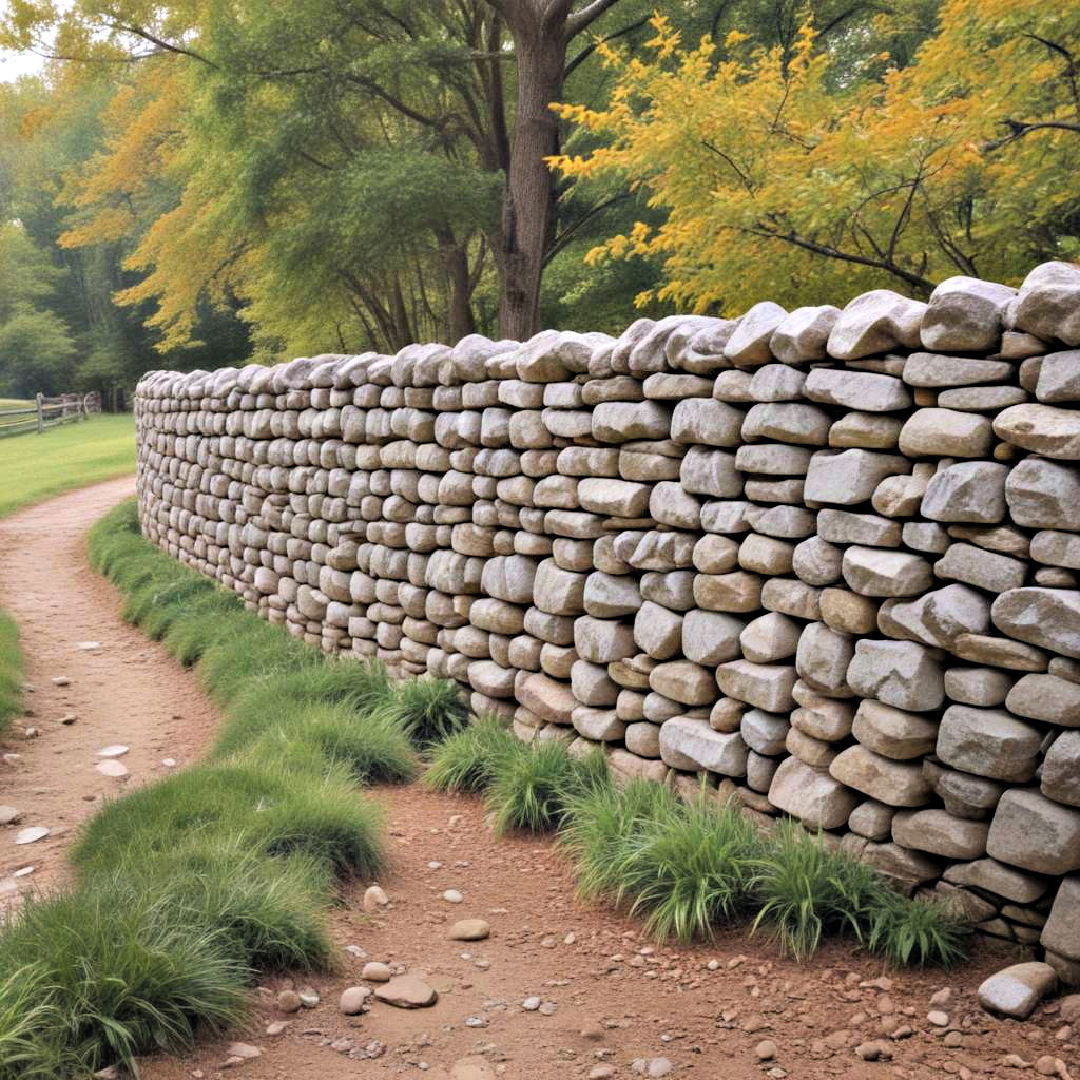 durable stone wall fence - 15 Farm Fence Ideas