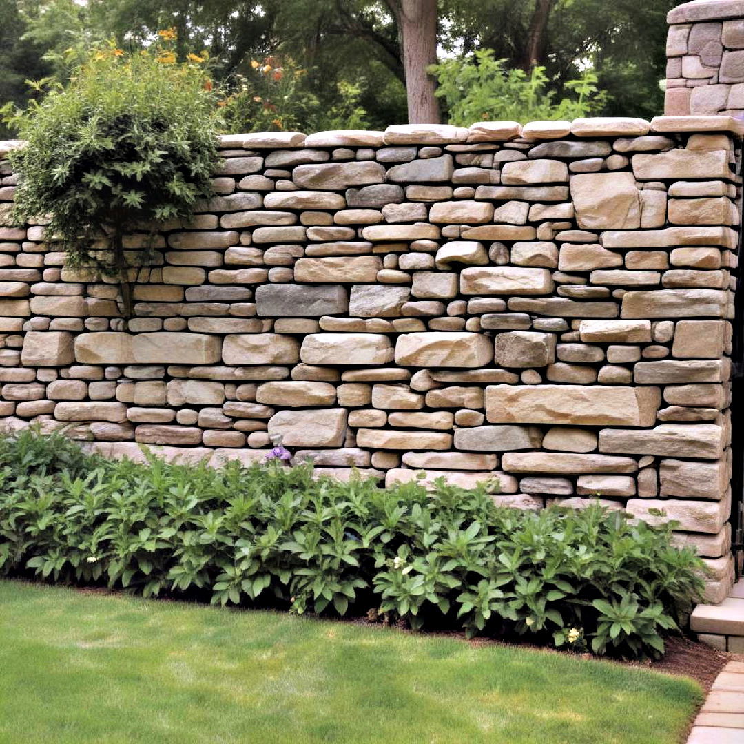 durable stone wall idea - 30 Backyard Privacy Ideas