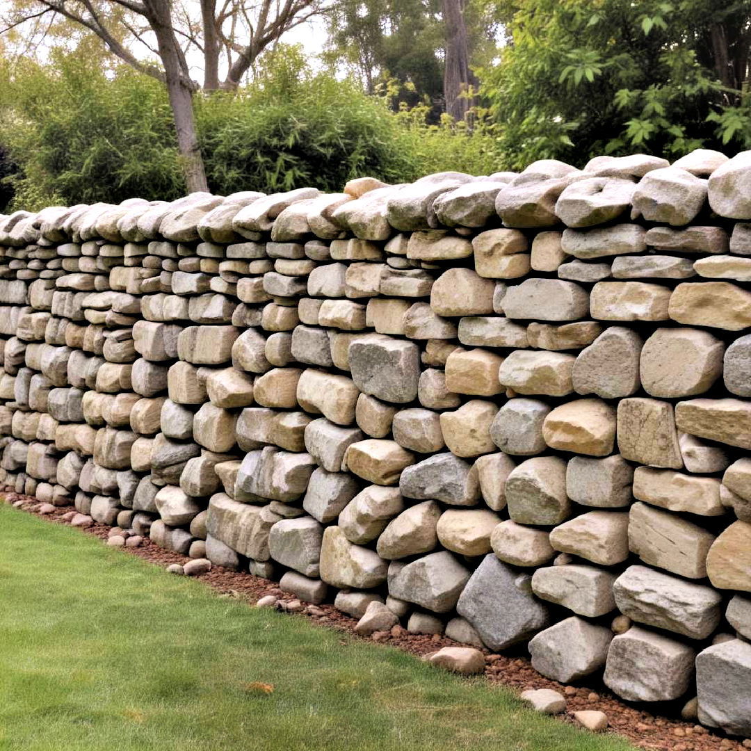 durable weather resistant stone barrier - 40 Garden Fence Ideas