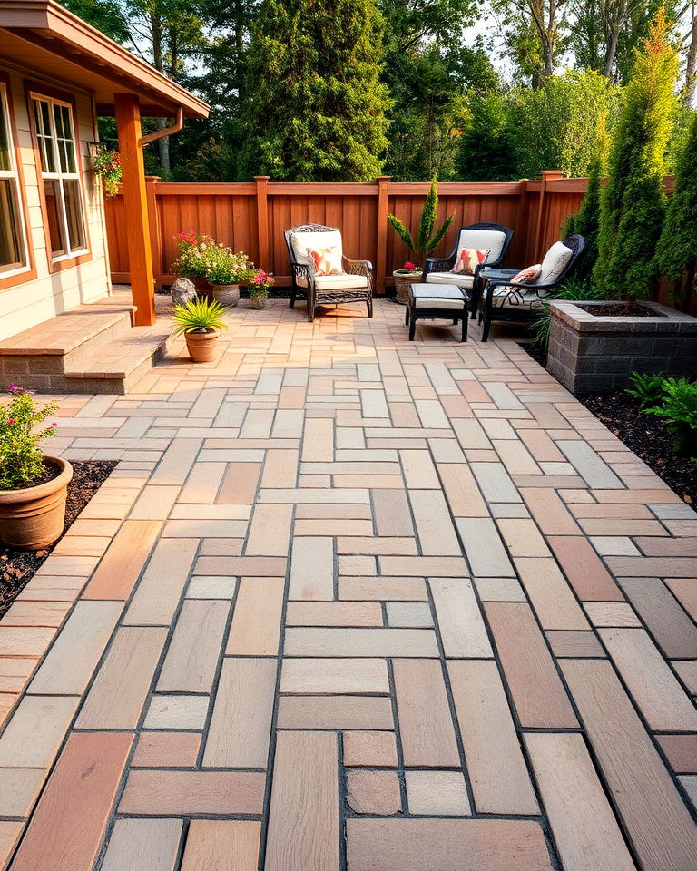 durable wood look pavers - 40 Paver Patio Ideas