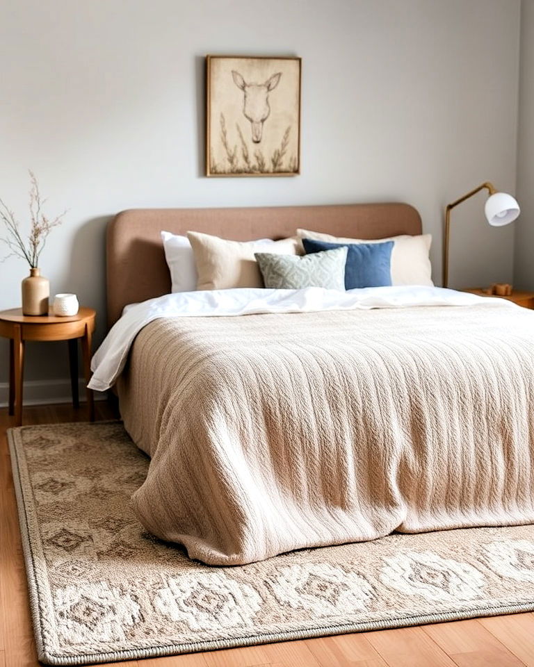 durable wool blend rug - 30 Bedroom Rug Ideas