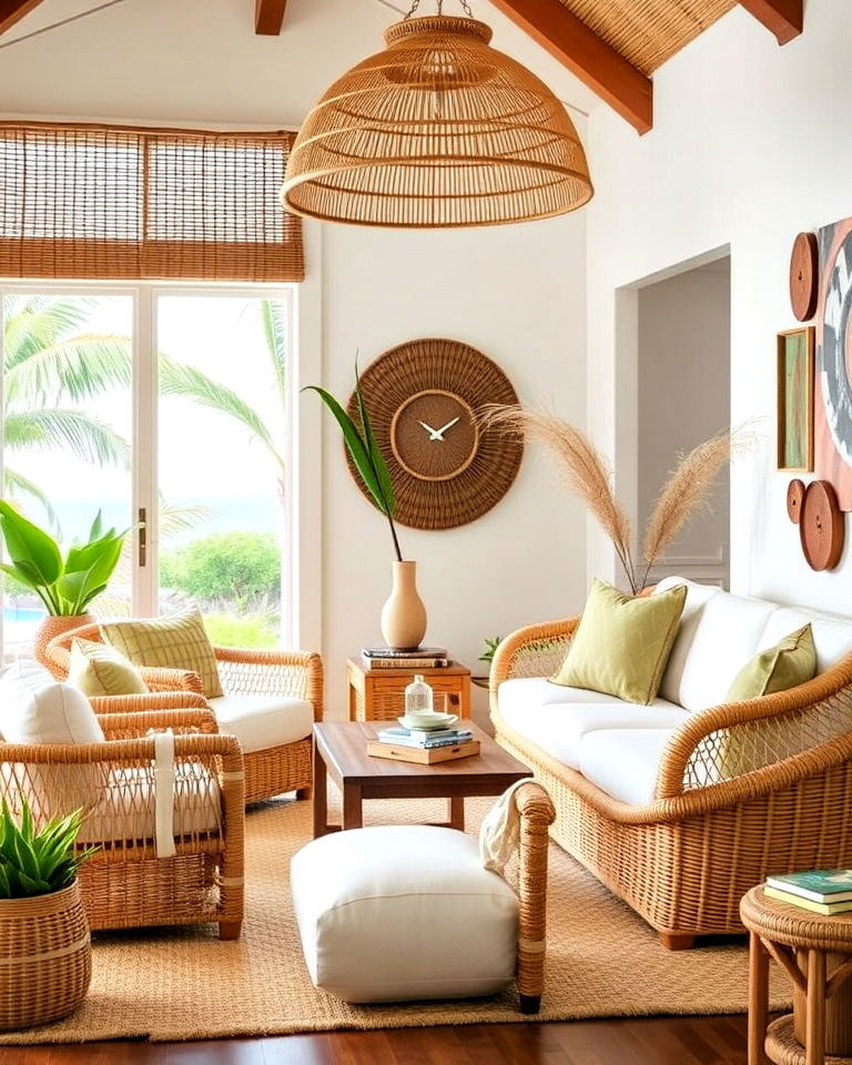 durable woven textures - 15 Hawaiian Interior Design Ideas