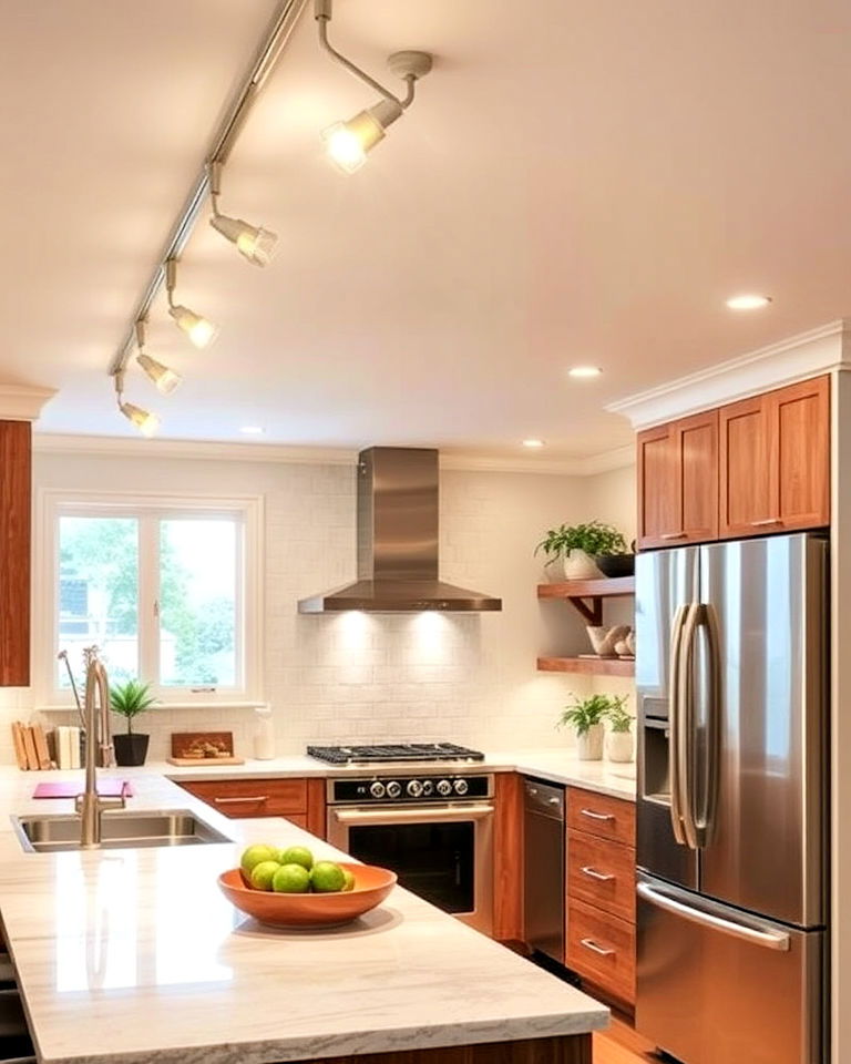 dynamic curved track lighting - 20 Kitchen Track Lighting Ideas