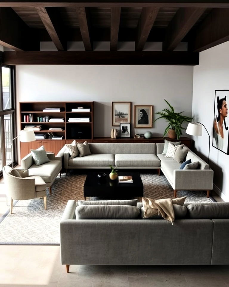 dynamic floating furniture layout - 25 Living Room Layout Ideas