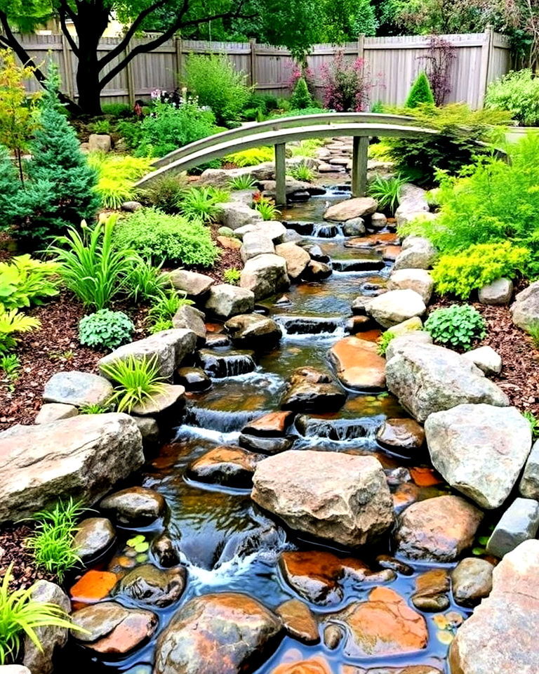 dynamic garden stream - 40 Japanese Garden Ideas