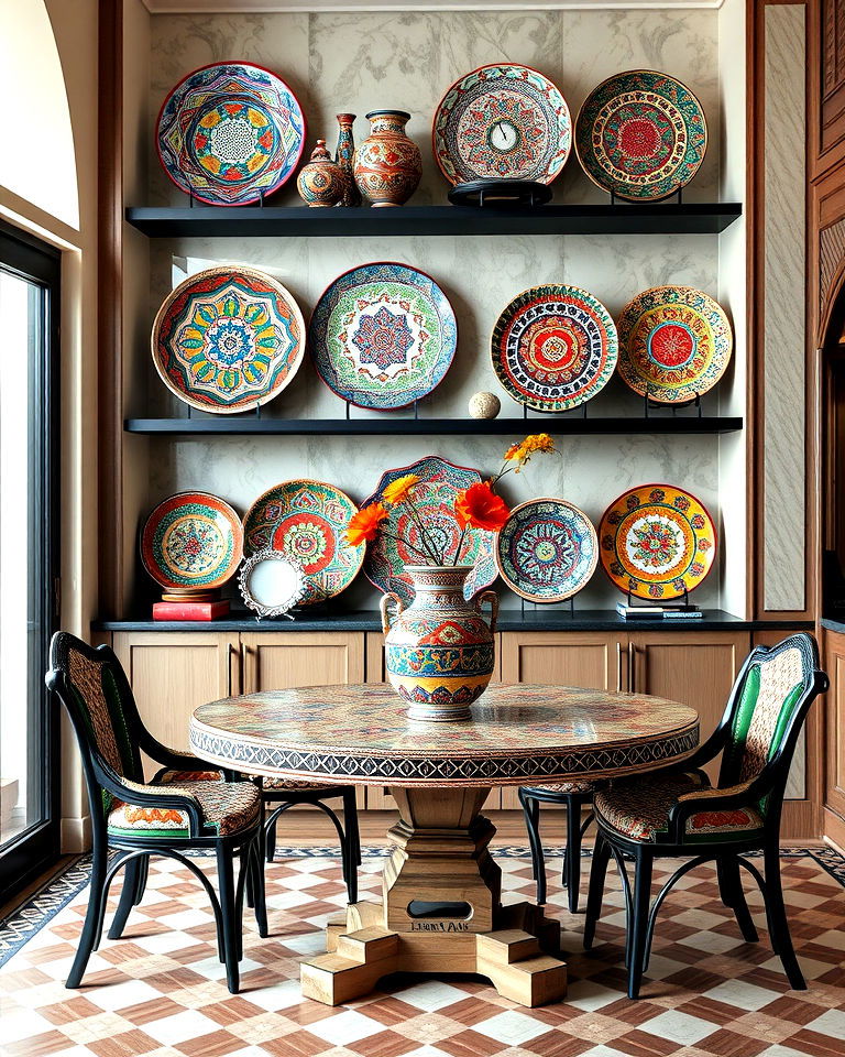dynamic hand painted ceramic accents - 20 Arabic Interior Design Ideas