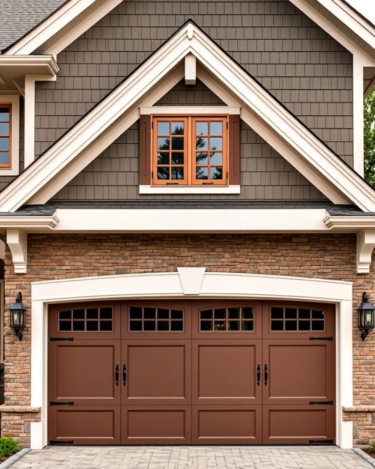 dynamic multi layered trim design - 20 Exterior Garage Door Trim Ideas