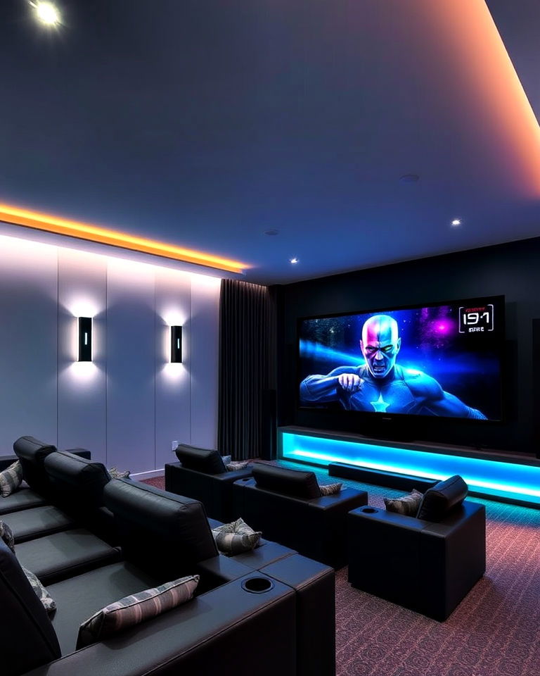 dynamic smart lighting integration - 20 Modern Home Theater Ideas