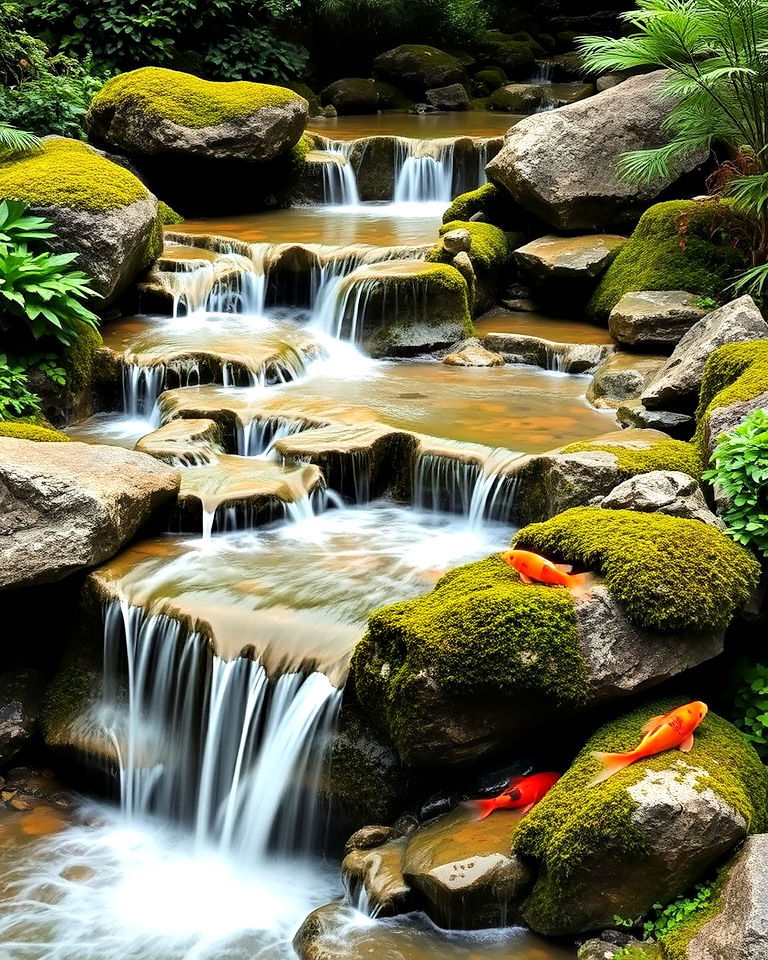 dynamic waterfall for japanese garden - 40 Japanese Garden Ideas