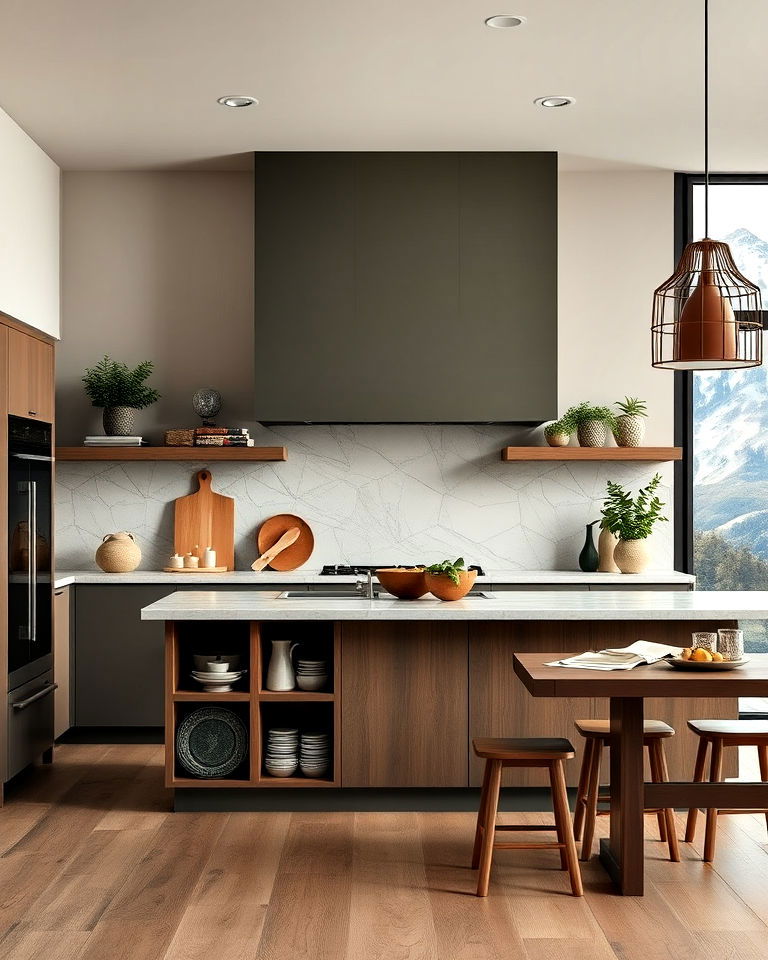earth toned color palette for mountain house kitchen - 20 Mountain House Kitchen Ideas