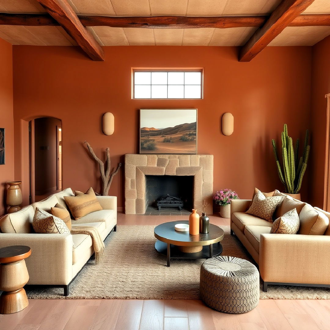 earth toned color palette for southwestern living room - 25 Southwestern Living Room Ideas