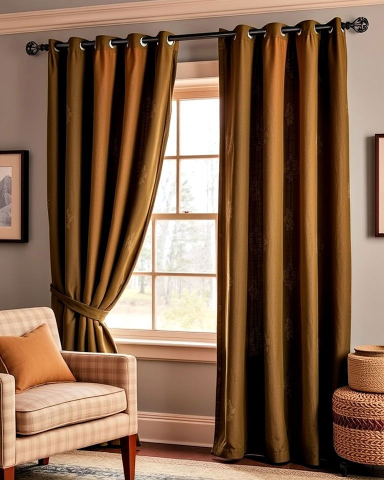 earth toned curtains for hunting room - 25 Hunting Room Ideas