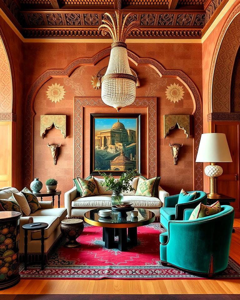 earthy and jewel toned color palettes - 20 Arabic Interior Design Ideas