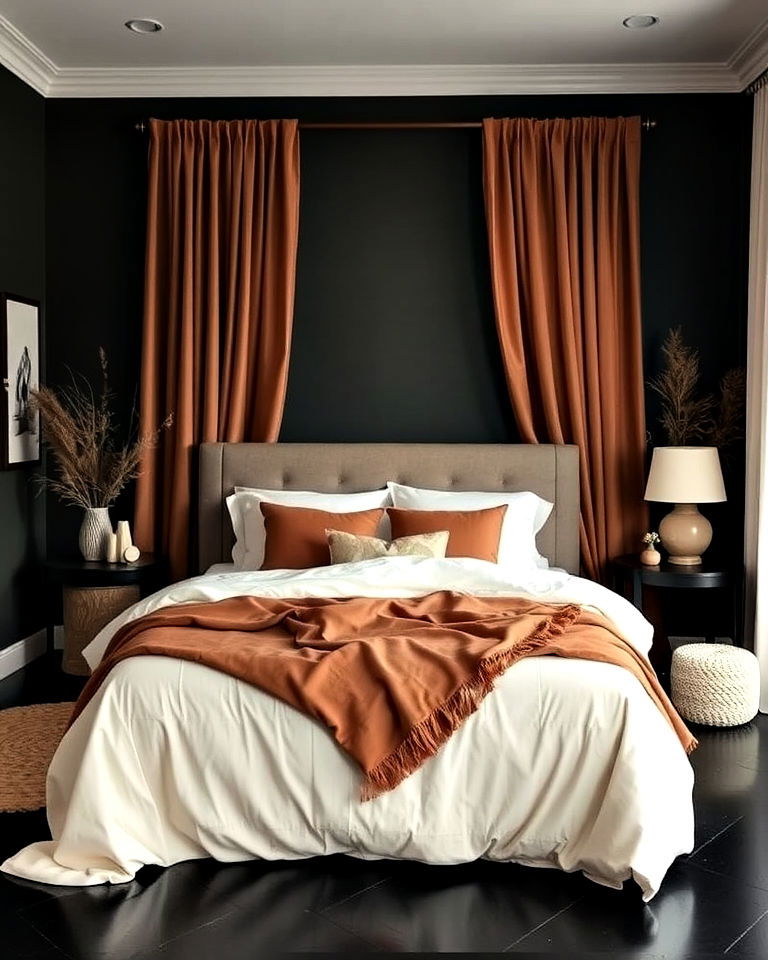 earthy tones for black floor bedroom - 20 Black Floor Bedroom Ideas