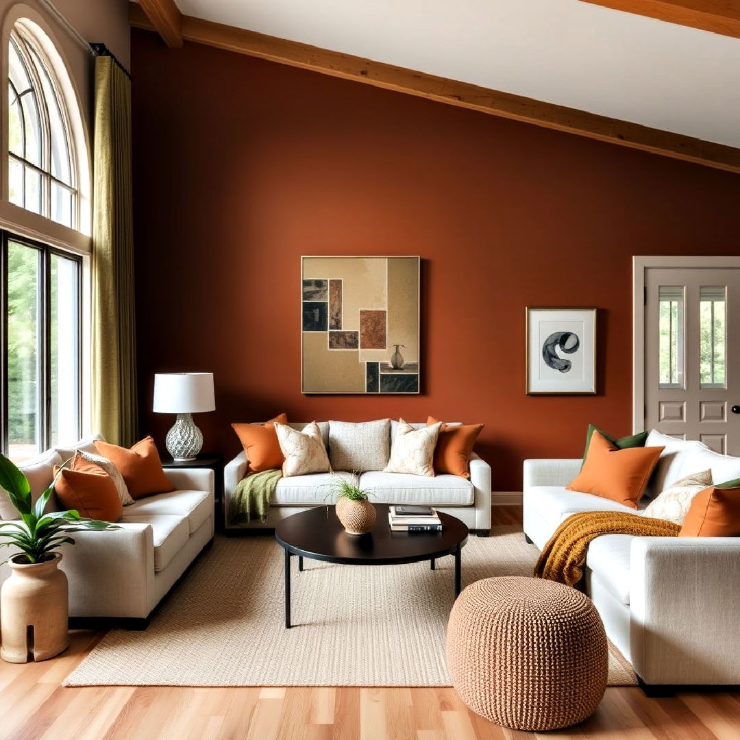 earthy tones for transitional living room - 40 Transitional Living Room Ideas
