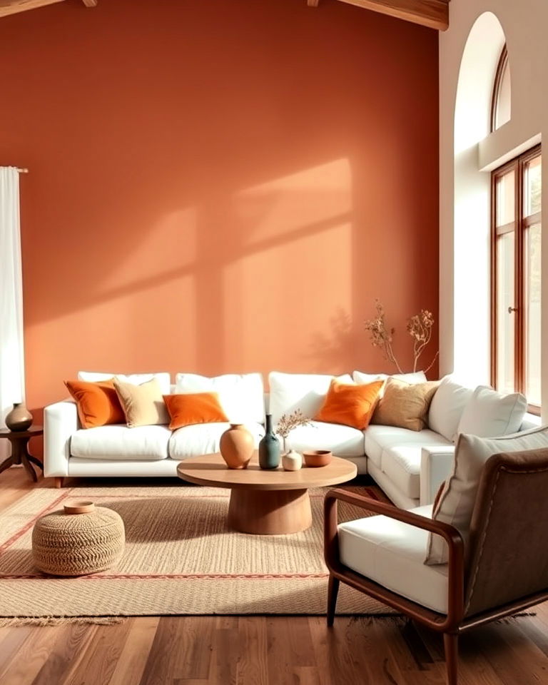 earthy tones for white couch living room - 30 White Couch Living Room Ideas