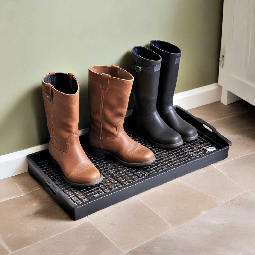 easy to clean boot tray - 25 Boot Room Ideas