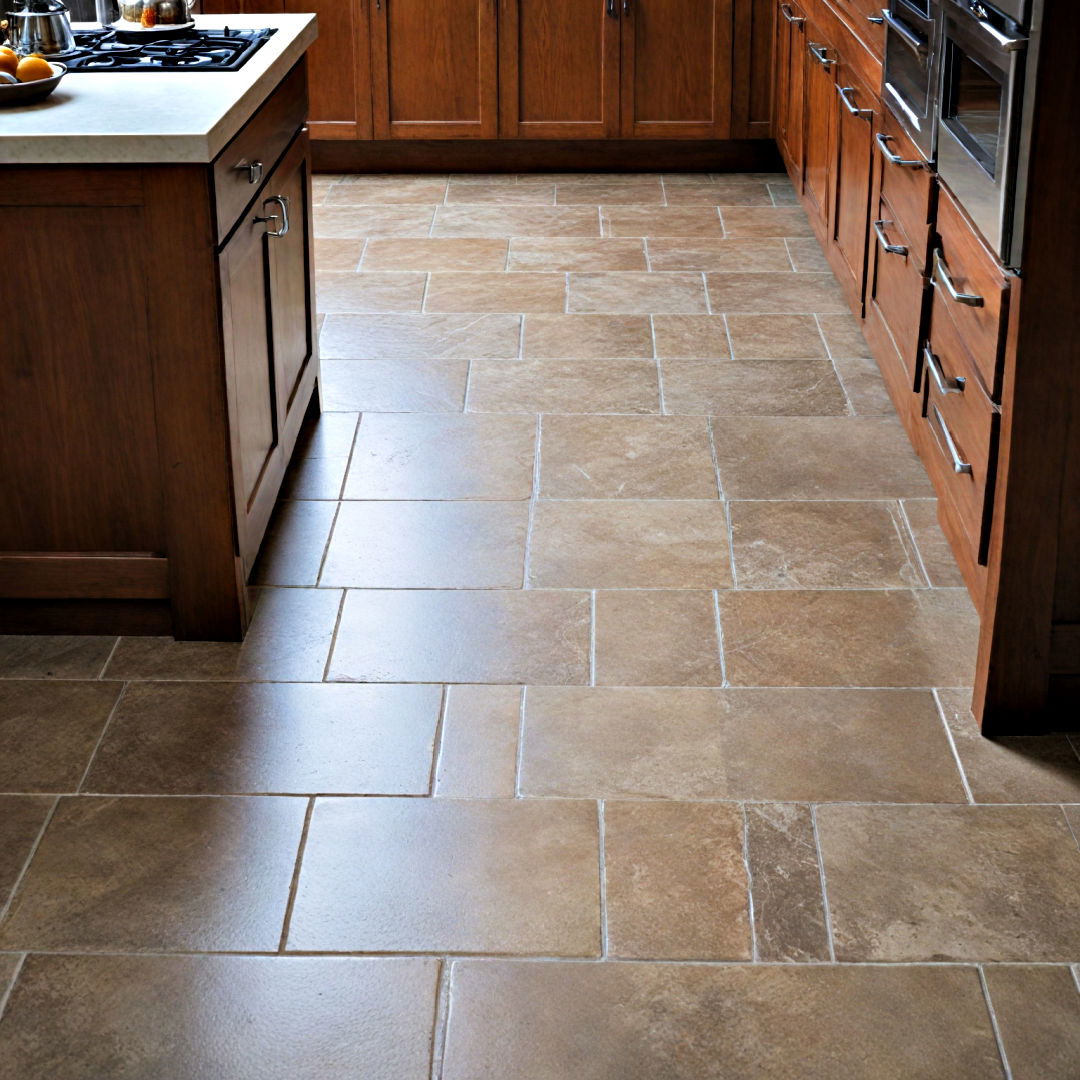 easy to clean ceramic tile flooring - 40 Modern Kitchen Ideas