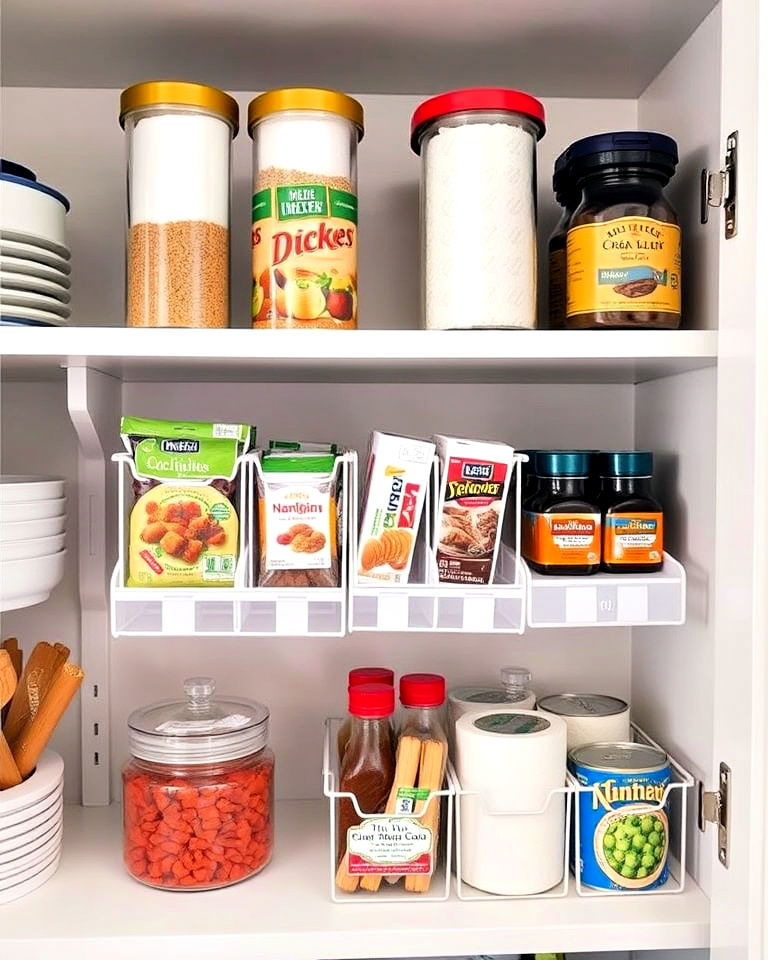 easy to install clip on shelf organizers - 30 Small Pantry Ideas