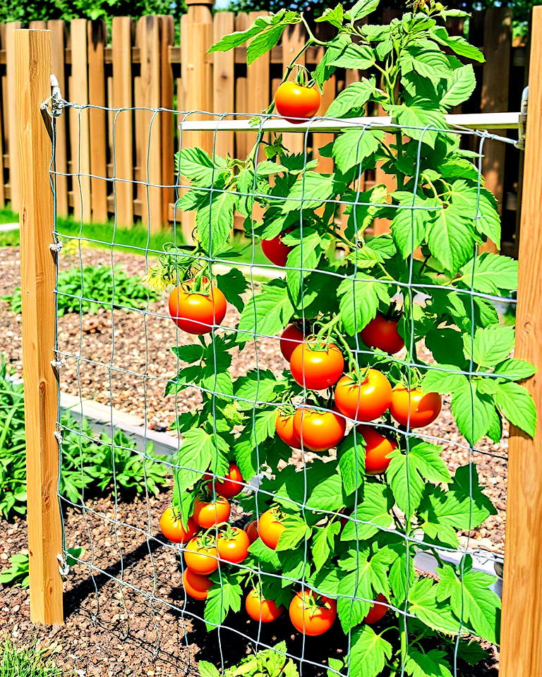 easy to install trellis netting - 30 Tomato Trellis Ideas