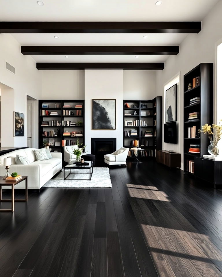 ebony stained wood floor - 30 Wood Floor Colors