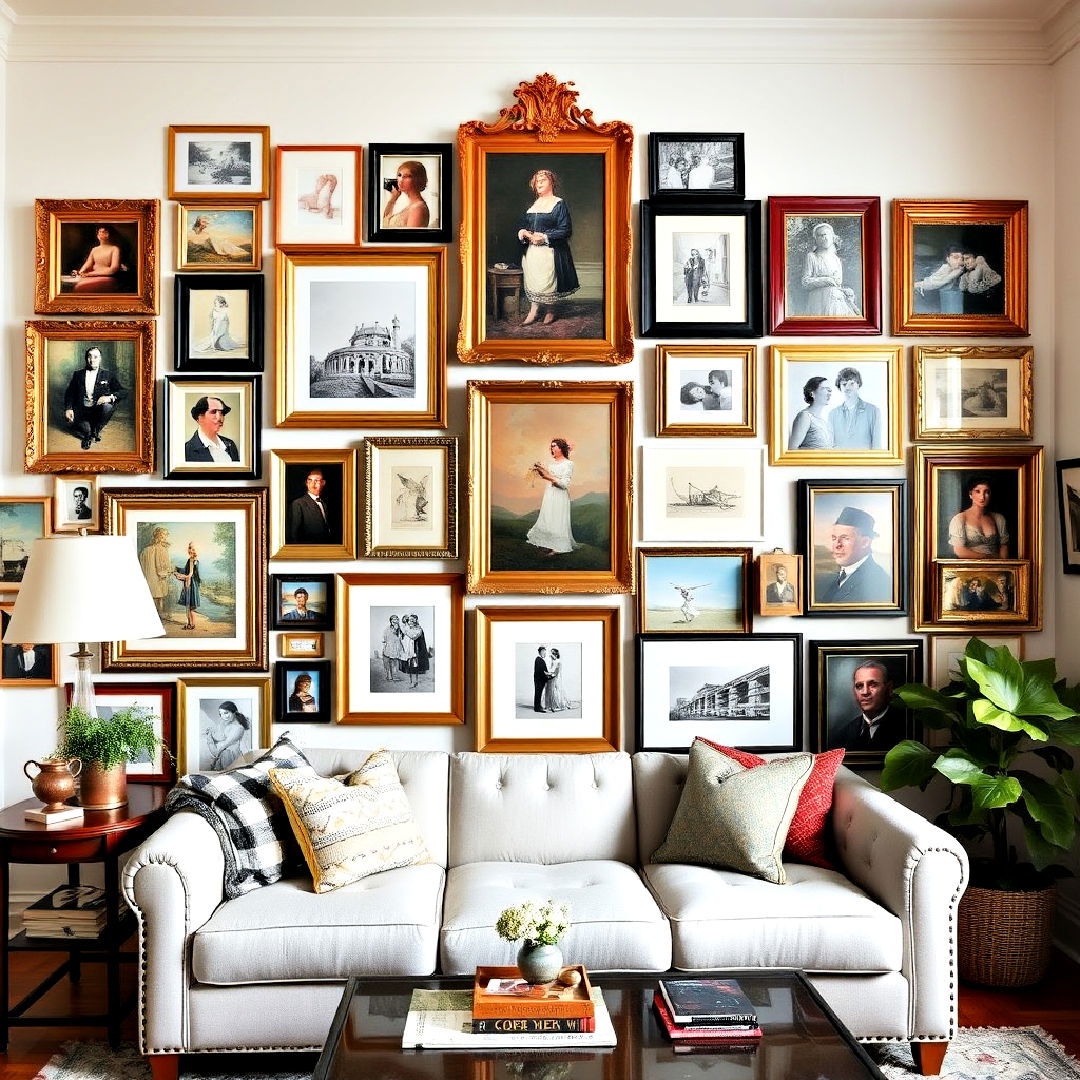 eclectic gallery wall maximalist decor - 30 Maximalist Decor Ideas