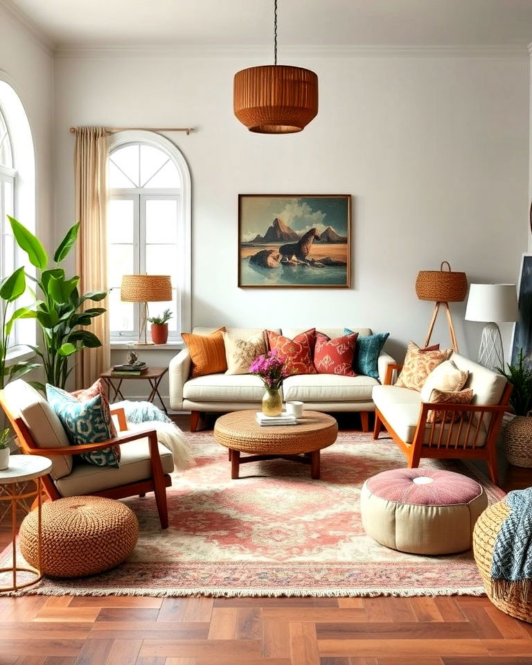 eclectic look furniture mix - 30 Bohemian Maximalist Decor Ideas