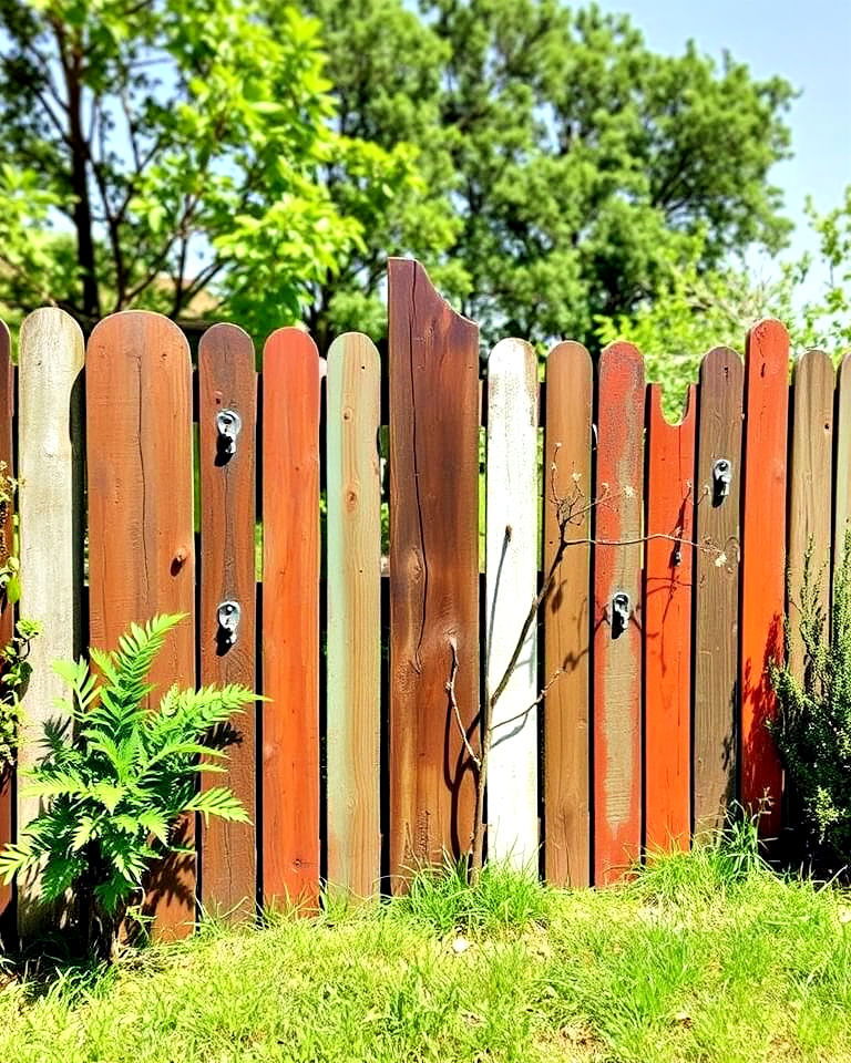 eco conscious recycled material fence - 20 Fence Art Ideas